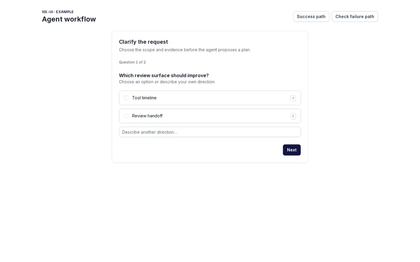 Agent workflow interface preview