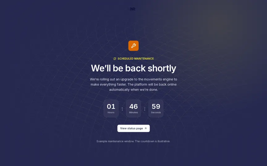 Maintenance interface preview