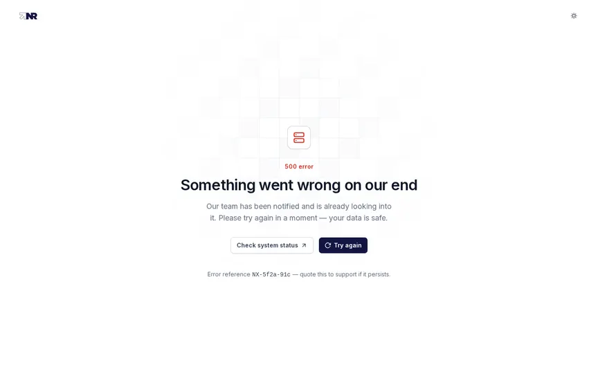 500 · Server error interface preview